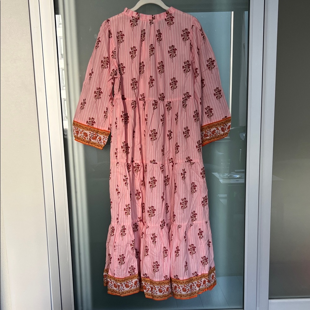 NWT Tuckernuck Pink Floral Dress with Red Details - Picture 4 of 5